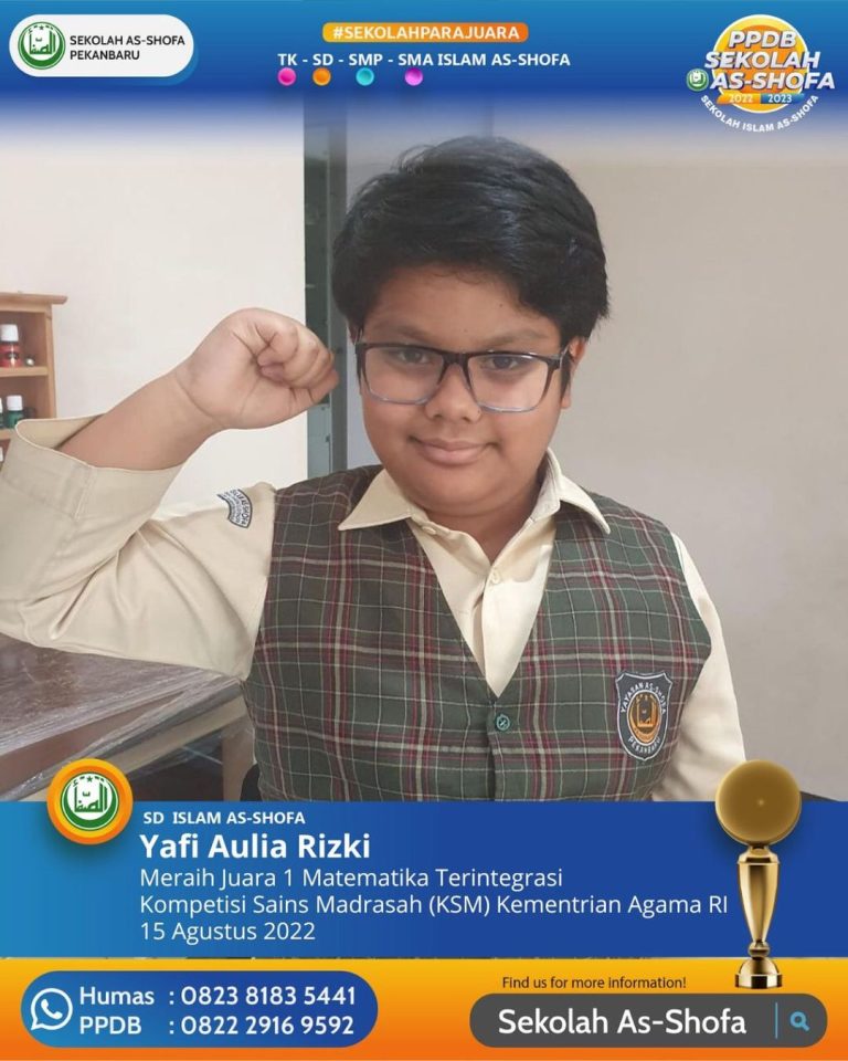 Juara 1 KSM Matematika Terintegrasi: Yafi Aulia Rizki